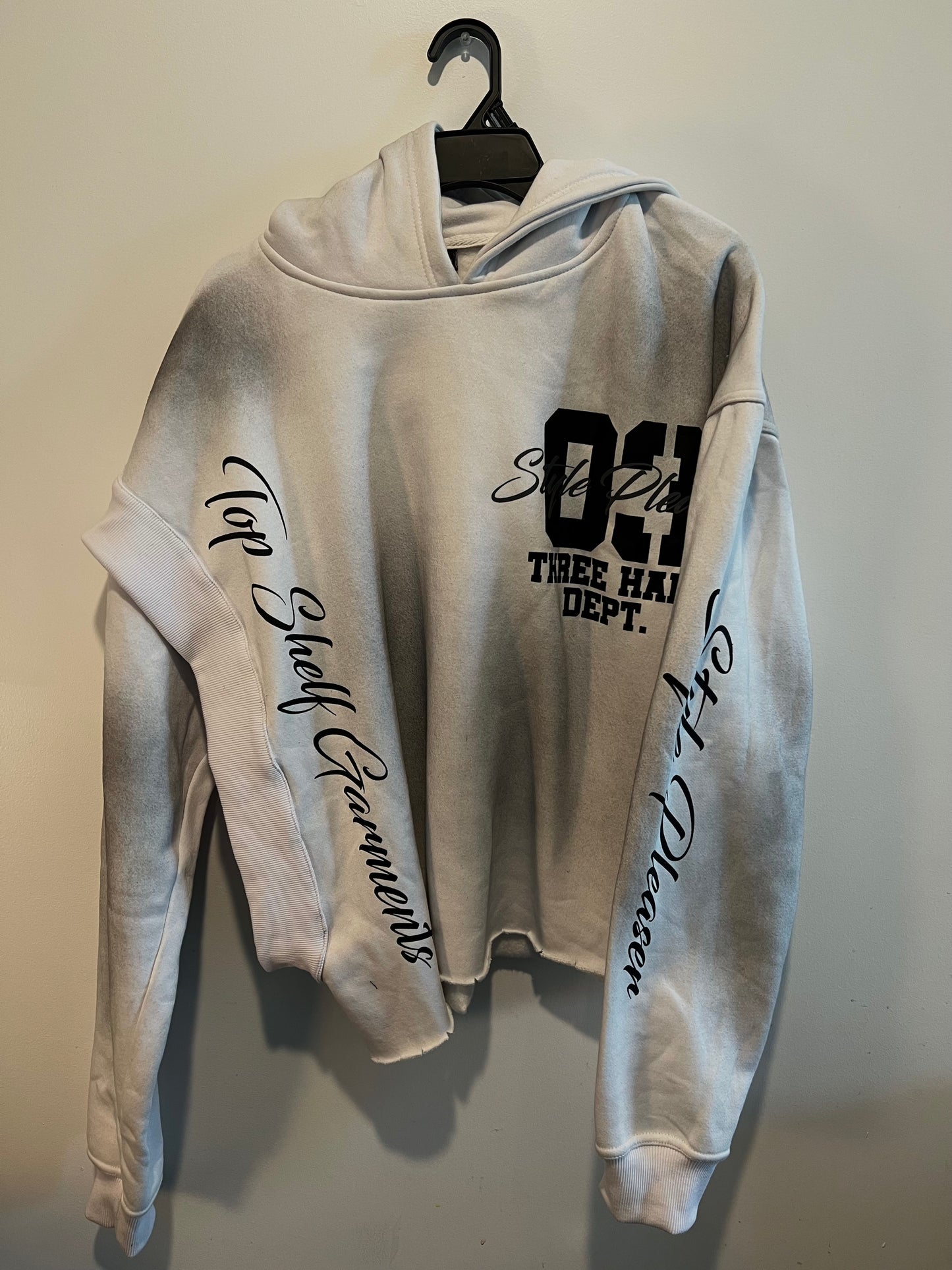 03 Style Pleaser Distressed Hoodie - White