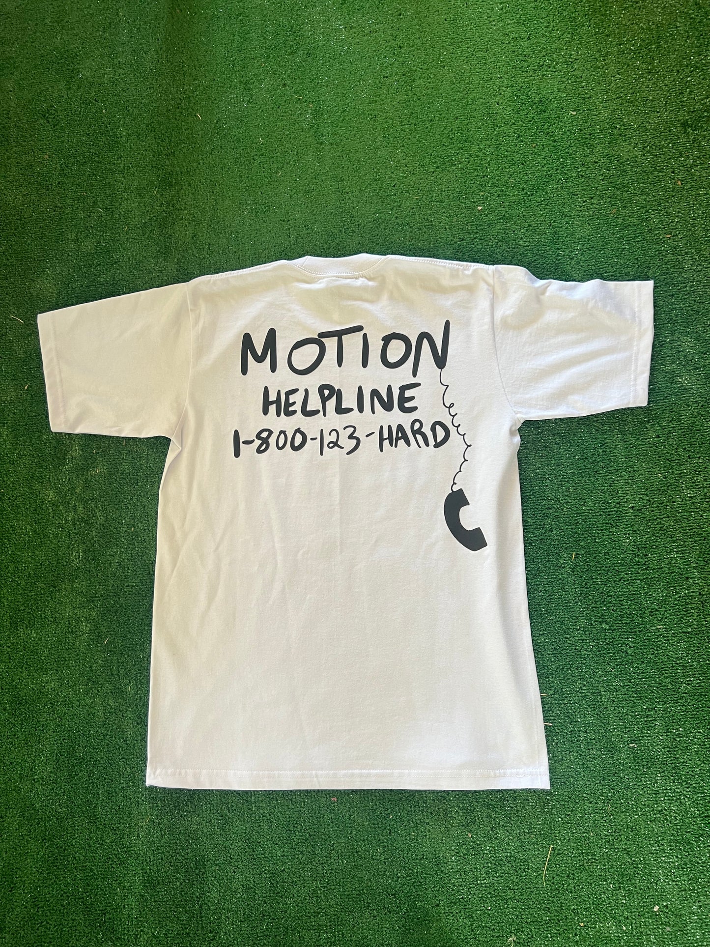 1-800 Motion Helpline Tee - White