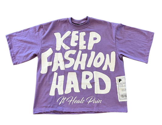 “KEEP FASHION HARD” Tee - Purple