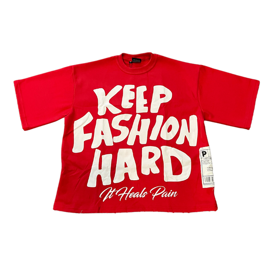 “KEEP FASHION HARD” TEE - RED