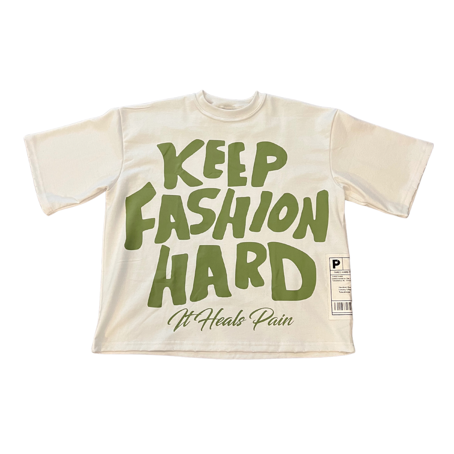 “KEEP FASHION HARD TEE” - OLIVE