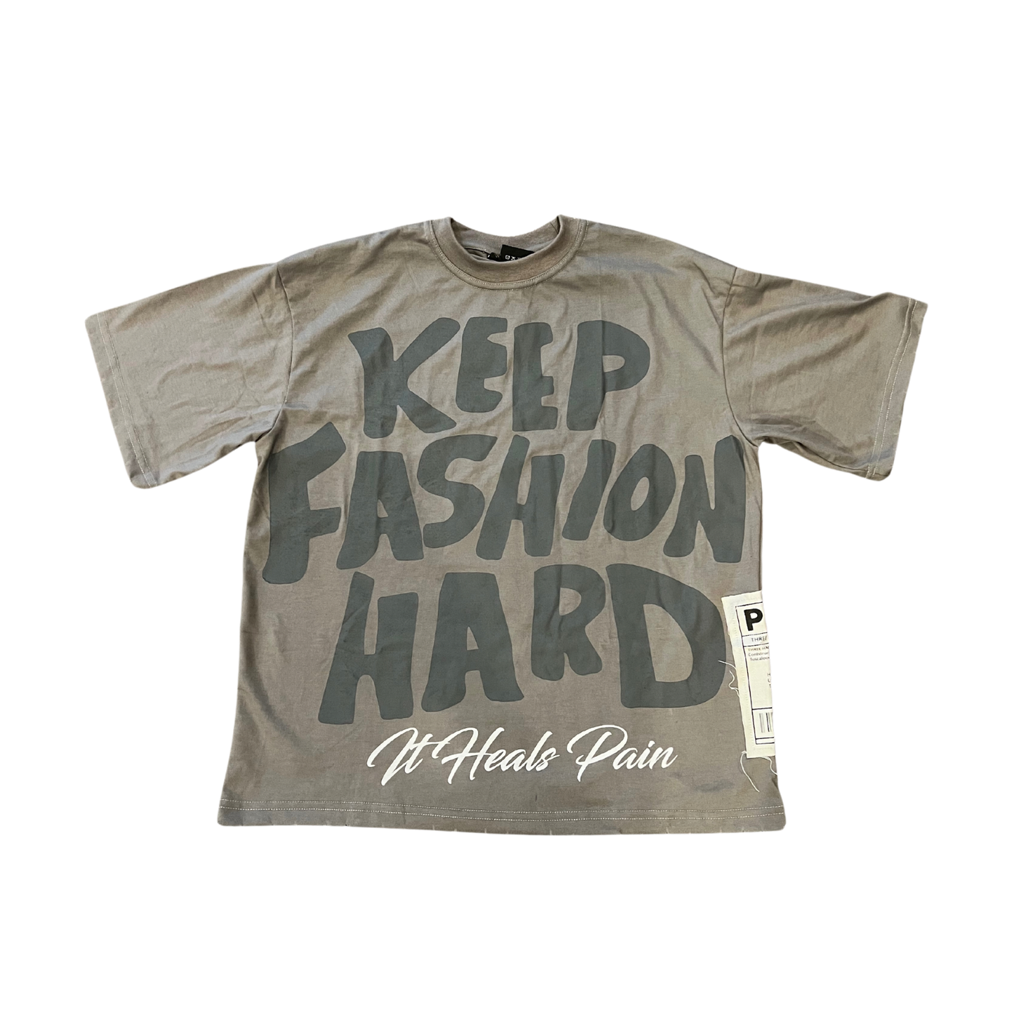 “KEEP FASHION HARD” Tee - Grey