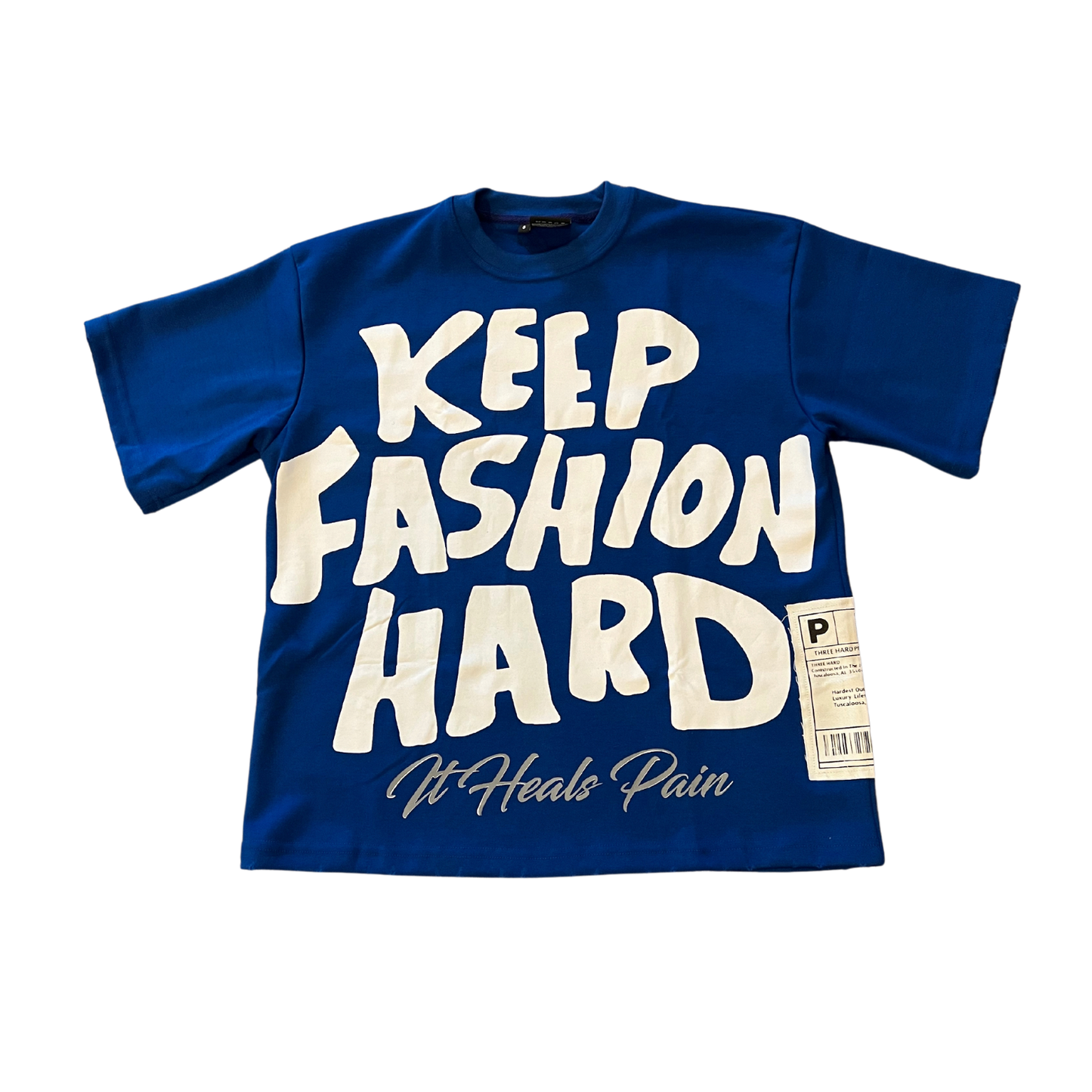 “KEEP FASHION HARD” TEE - Blue