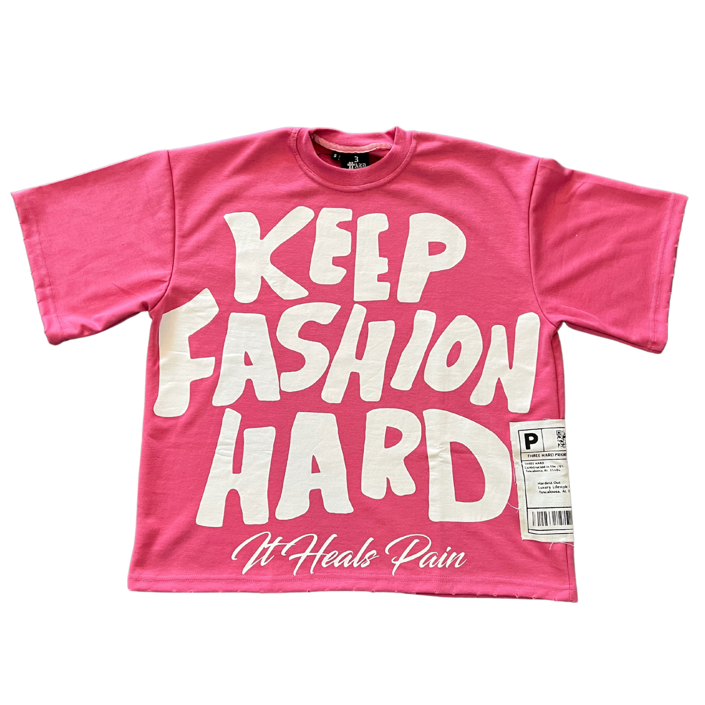 "KEEP FASHION HARD" Tee - Pink