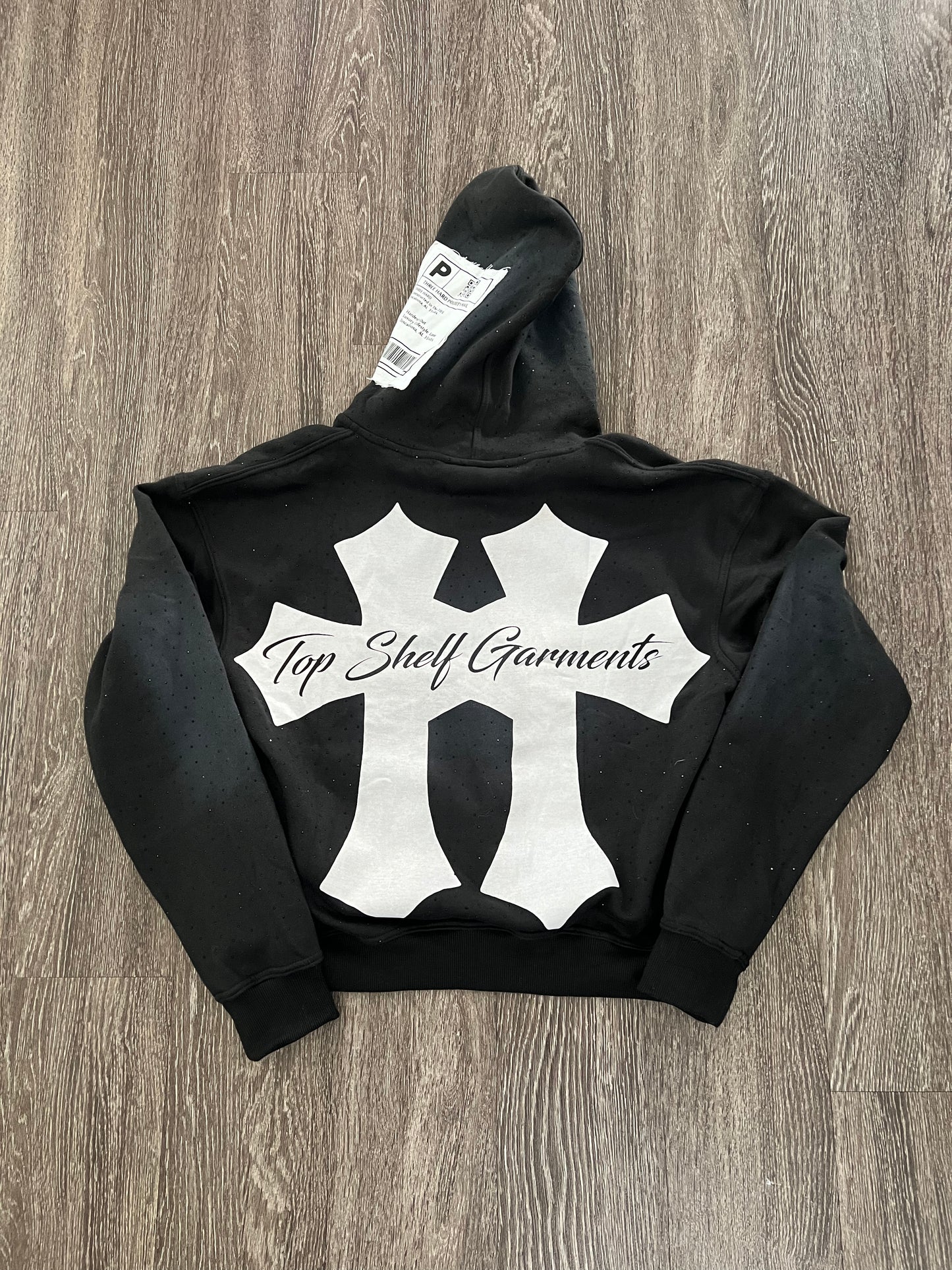 Keep Fashion Hard Rhinestone Hoodie - Black