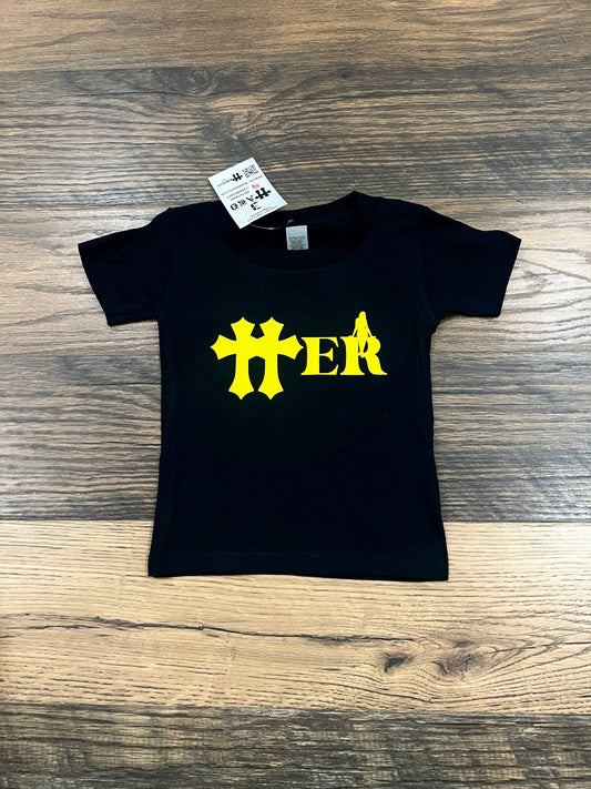 Her Tee - Toddler Sizes - Black/Yellow