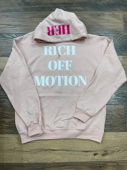 Rich off Motion Hoodie - HER- Light Pink & Hot Pink